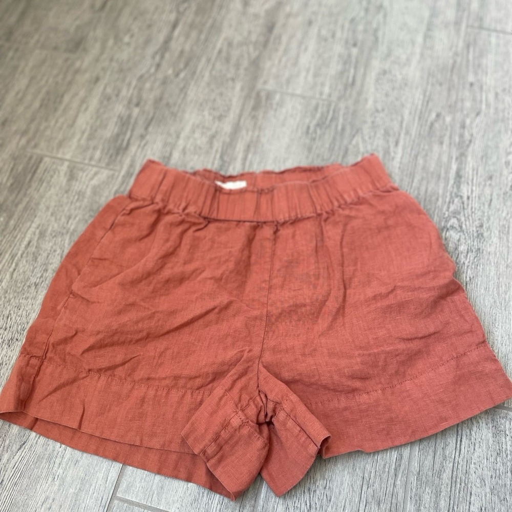 Lou & Grey 100% Linen Shorts / burnt orange - size S